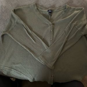 Justify Long Sleeve Waffle Top